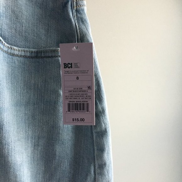 NWT Wild Fable light wash distressed jean mini skirt - Picture 4 of 9